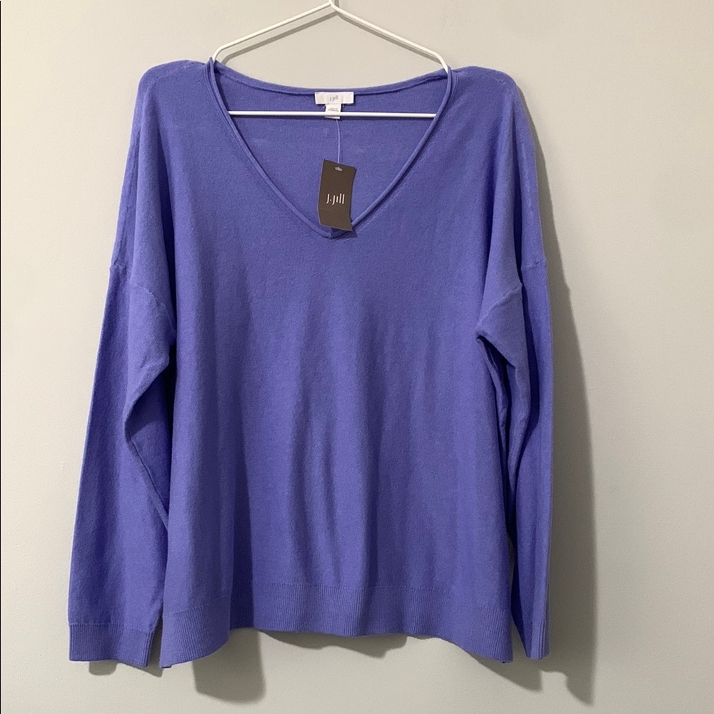 NWT J. Jill Lavender V-Neck Sweater